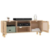 TV Cabinet Solid Wood Pine&Natural Rattan material is durable and sturdy