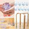 12 X Silicone Chair Leg Rectangle Covers Furniture Table Feet Floor Protectors