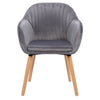 1x Dining Chair Velvet Padded Seat Kitchen Home Armchairs w/ Backrest Wood Legs