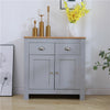 Living Room Storage Cabinet Sideboard Cupboard 2 Door&2 Drawer White/Grey