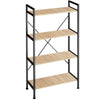 Bookcase | 4 Shelves Ladder Standing Wall Unit Oak Wooden Corner Storage Shelf