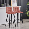 Set of 2 Dining Chairs Bar Stools Velvet Upholstered Metal Legs Barstool Chair