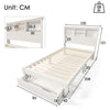 Wooden Storage Bed Frame with Bookcase Shelves Underbed Drawer QR