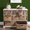 White Chest of Drawers Basket Storage Unit Wooden Cabinet Assembled TETBURYchest
