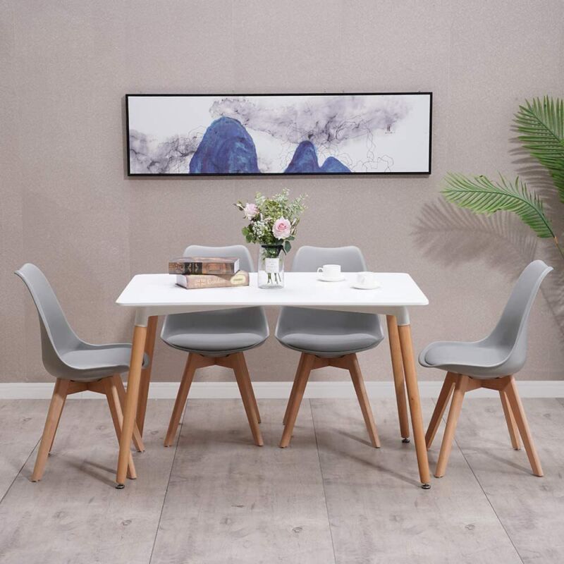 Modern Dining Table and 4/6 Chairs Set Stylish Comfortable Durable kitchen home