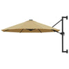 Wall-Mounted Parasol & Metal Pole Umbrella Patio Parasol Garden Umbrella