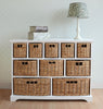 White Chest of Drawers Basket Storage Unit Wooden Cabinet Assembled TETBURYchest