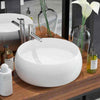 Round Wash Basin Ceramic Gold Above Counter Bathroom Sink Wash Bowl New