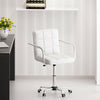 Office Chair with Armrest Padded Swivel Chair PU Leather Comfy Computer Chair