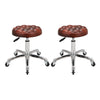 2x PU Leather Padded Barber Stools Rolling Swivel Salon Spa Hairdresser Chair