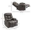 PU Leather Manual Recliner Chair, Recliner Armchair for Living Room